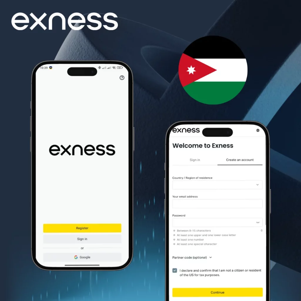 register a trading account on the Exness app