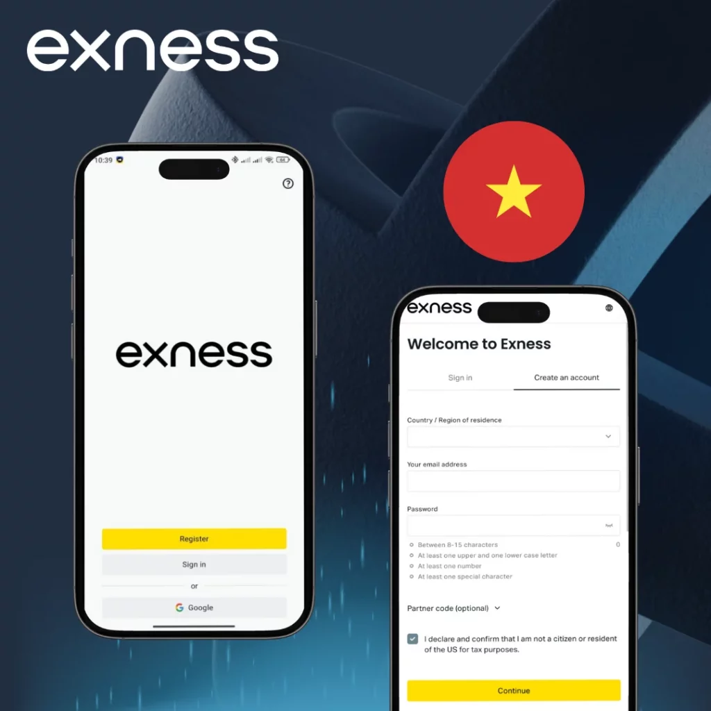 sign up for a trading account on the Exness app in Vietnam